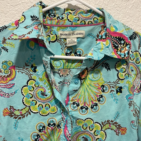 Bamboo Traders paisley Print  Buttondown size m - Picture 2 of 4